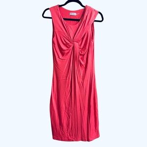 Calvin Klein Coral Jersey Twist Sleeveless Dress Size 6
